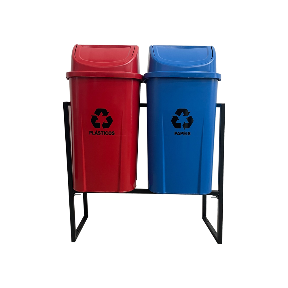 2 Lixeiras Coleta Seletiva 60L