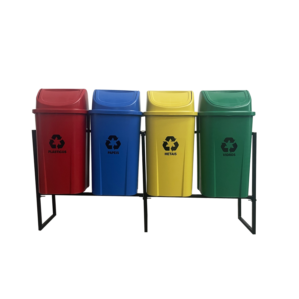 4 Lixeiras Coleta Seletiva 60L